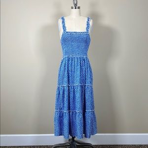Blue Midi Dress with Flattering Fit